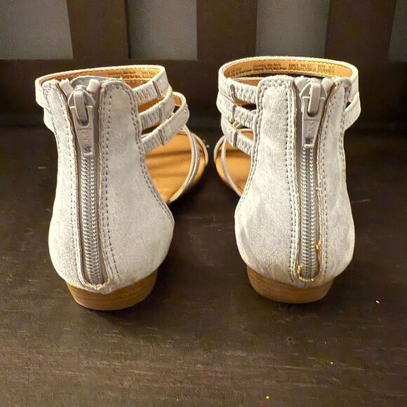 So Sonoma Light Blue Strappy Studded Gladiator Suede Sandals Women’s Size 8 - Picture 3 of 7